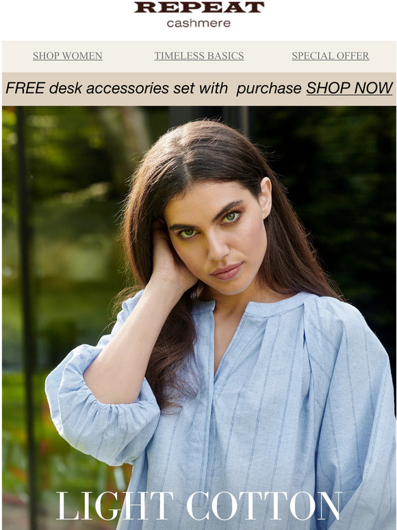 FREE desk accessories set with  purchase  I Light Cotton Stripes