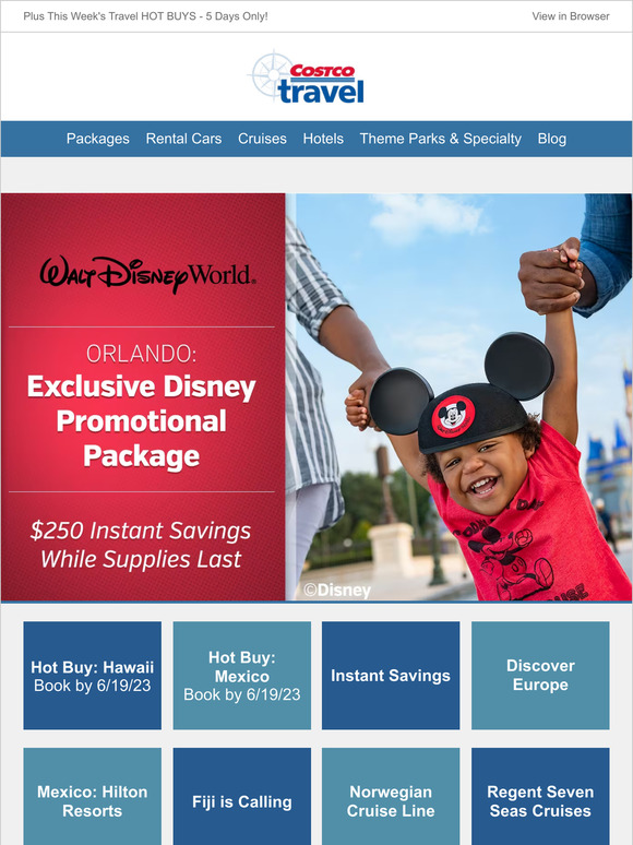 Costco Explore Vacation Deals Milled