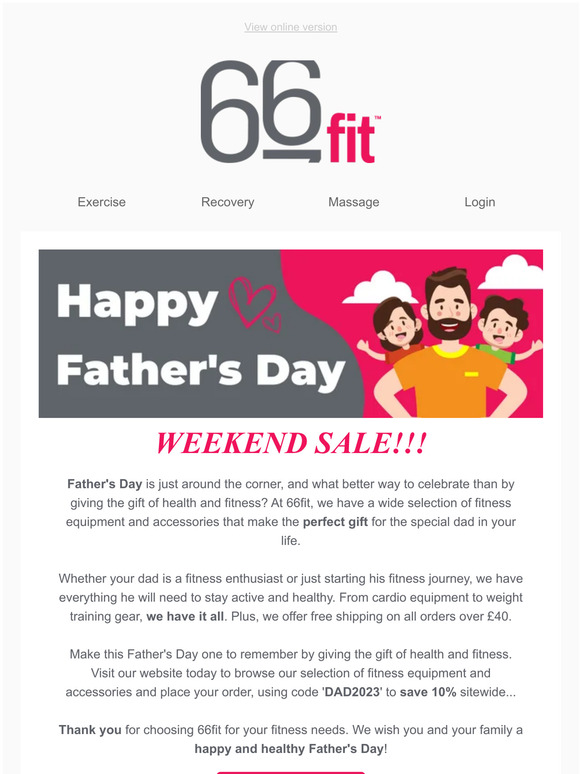 Save 10% and Treat Your Dad to the Gift of Health & Fitness for Father's Day! 💪