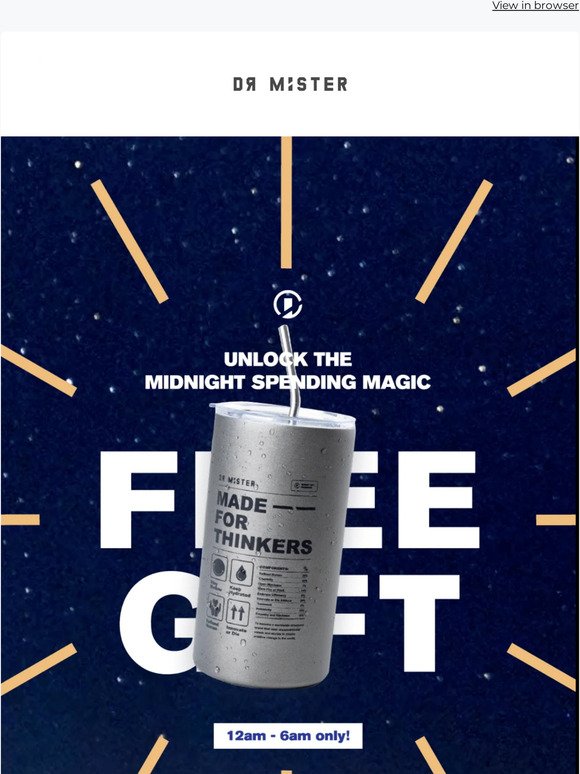 🌙 Get FREE Tumbler for Your Midnight Shopping Spree!
