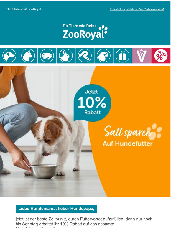 Schnapp dir 10% Rabatt auf Hundefutter 🥩