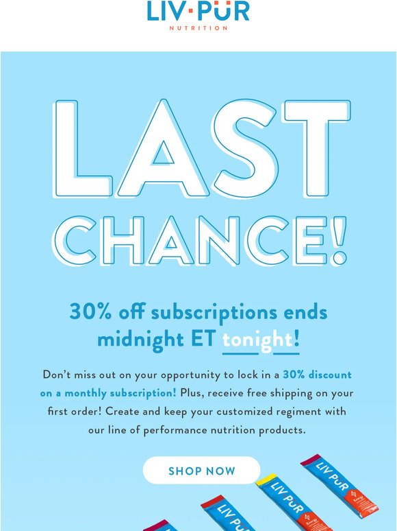 LAST CHANCE - 30% OFF SUBSCRIPTIONS
