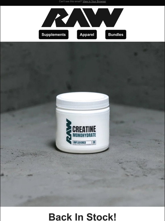 Raw Nutrition: Creatine Is Back In Stock ⏫ | Milled