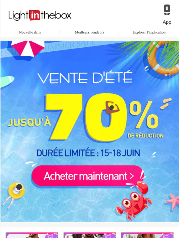 Commence maintenant! Prenez jusqu'à 70% de réduction sur la vente d'été dès maintenant.