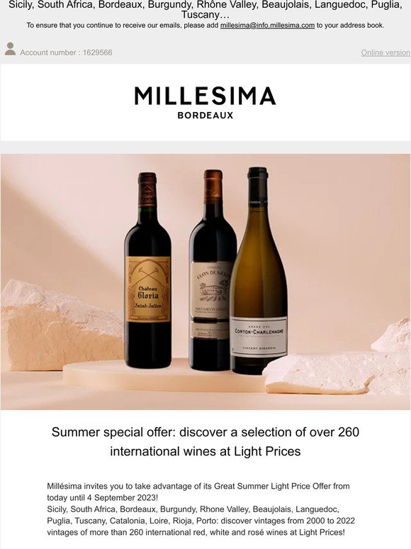 Summer offer: 263 great wines at light prices!