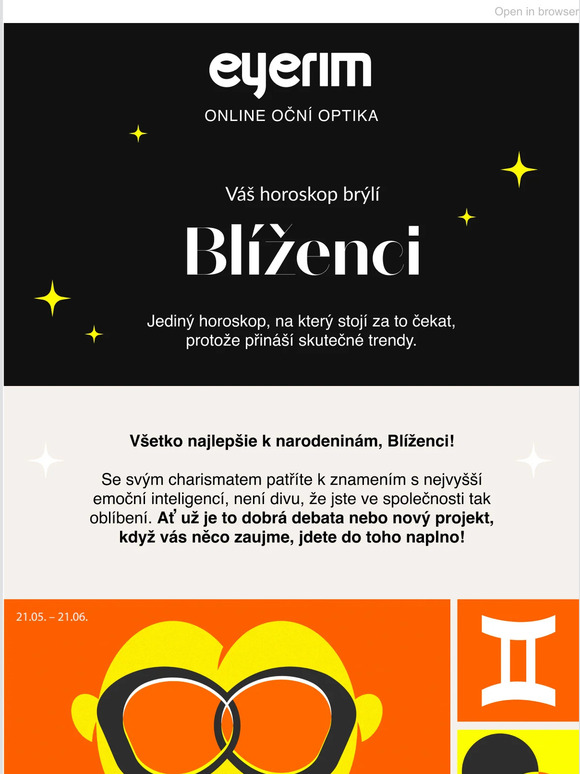 Přichází horoskop brýlí! #Blíženci