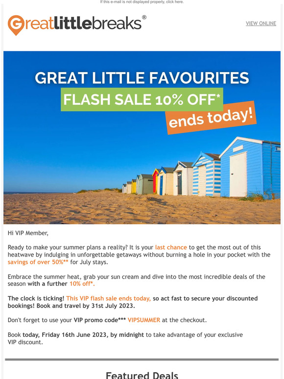 LAST CHANCE to get a further -10% off your great little favourites