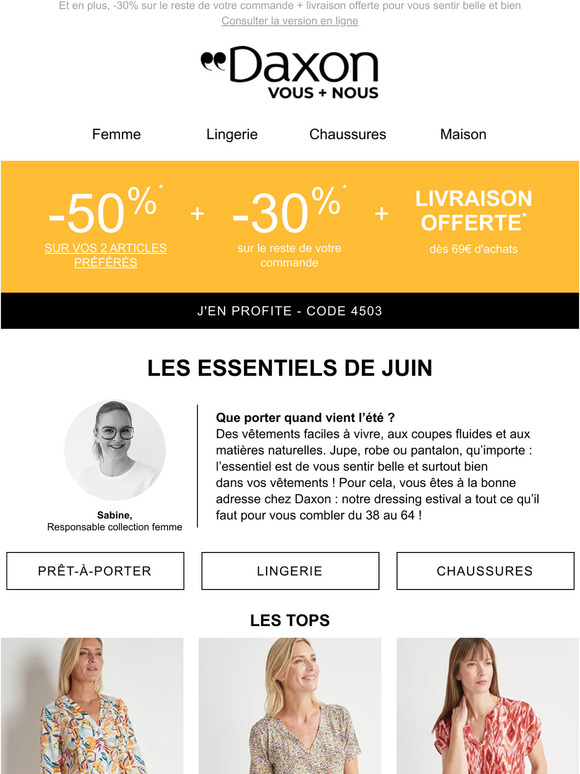 -50% sur vos 2 articles préférés pour découvrir les essentiels mode