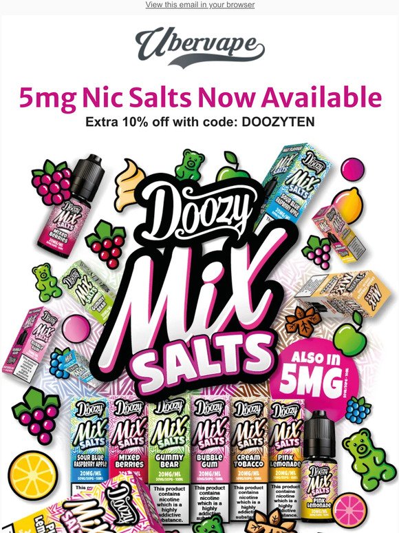 Extra 10% off Doozy Salts  - 5mg Now In