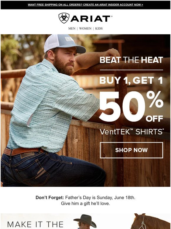 VentTEK Shirts: Buy 1, Get 1 50% Off