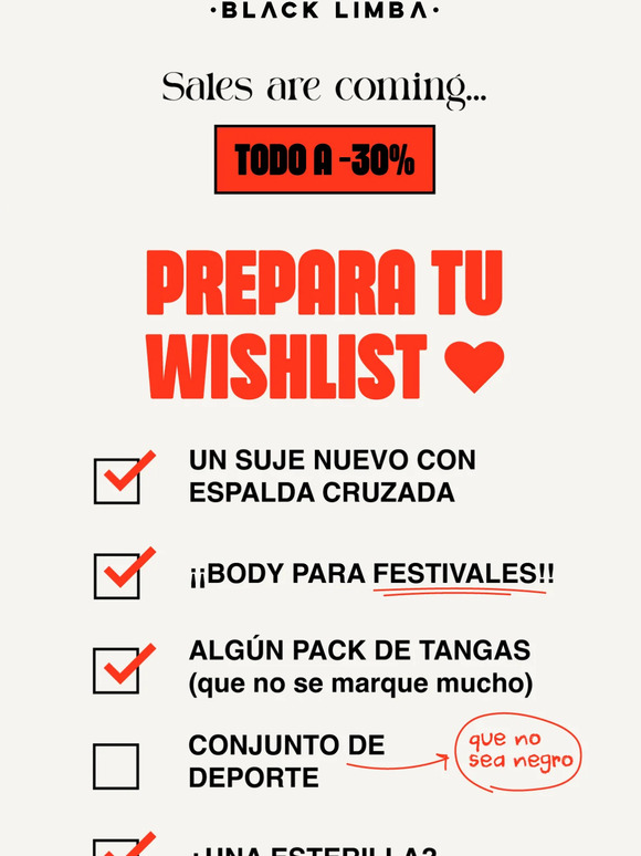 Prepara tu whislist ❤️