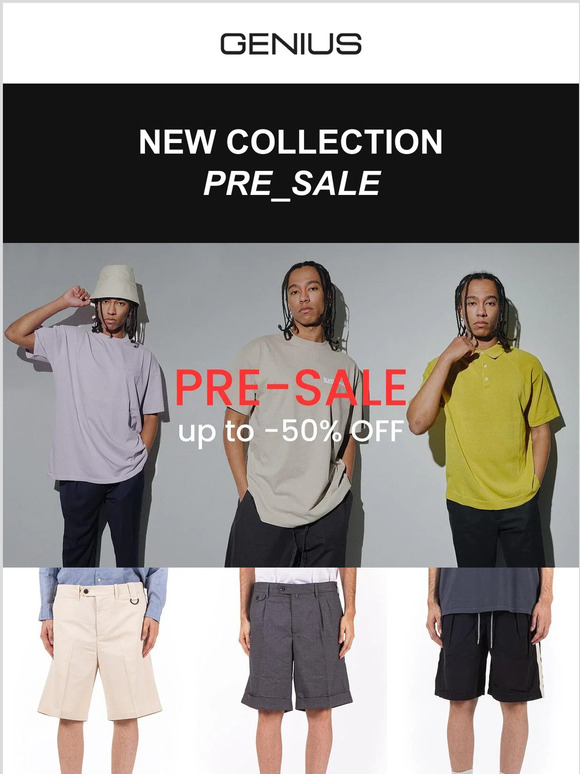 PRE-SALE starts now: -30% -50%