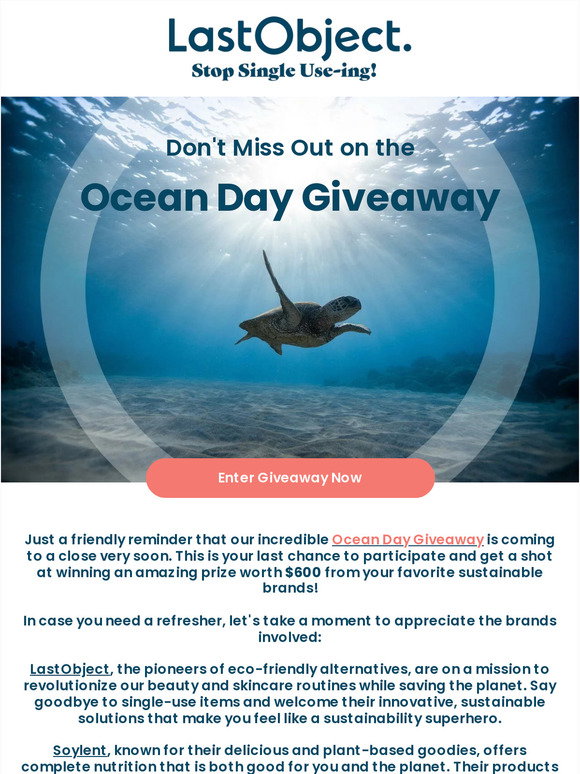 LastObject: Last Chance to enter the Ocean Day giveaway