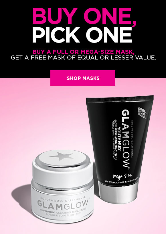 BUY ONE, PICK ONE | BUY A FULL OR MEGA-SIZE MASK, GET A FREE MASK OF EQUAL OR LESSER VALUE. | SHOP MASKS