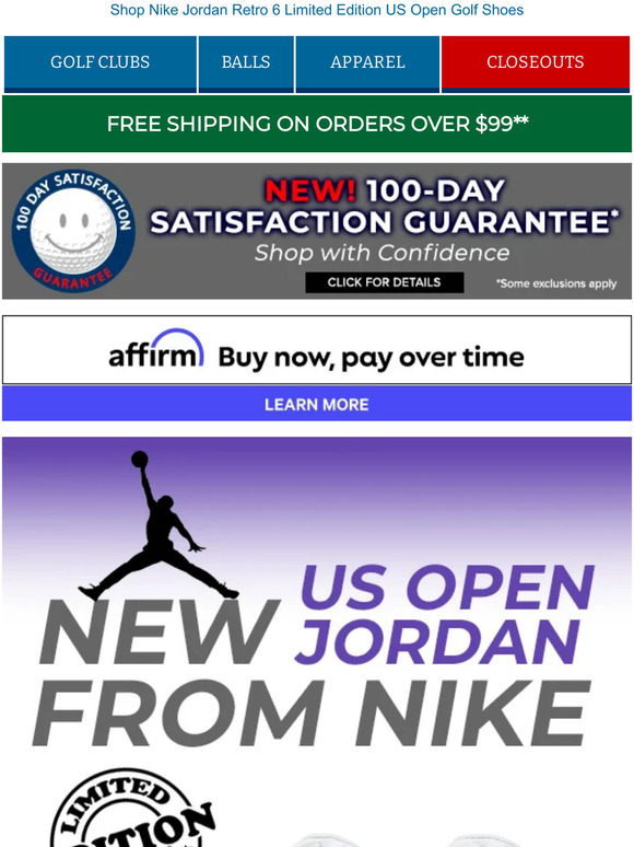 Limited Edition Nike Jordan Retro 6 US Open Golf Shoes In Stock!