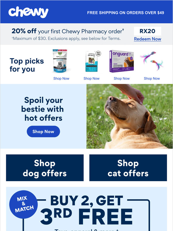 Chewy Email Newsletters Shop Sales, Discounts, and Coupon Codes