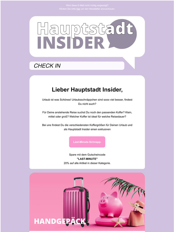 HAUPTSTADT INSIDER: Last-Minute-Schnapp 🌞