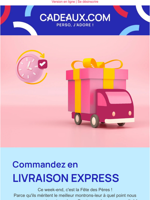 Livraison express garantie pour la Fête des Pères !