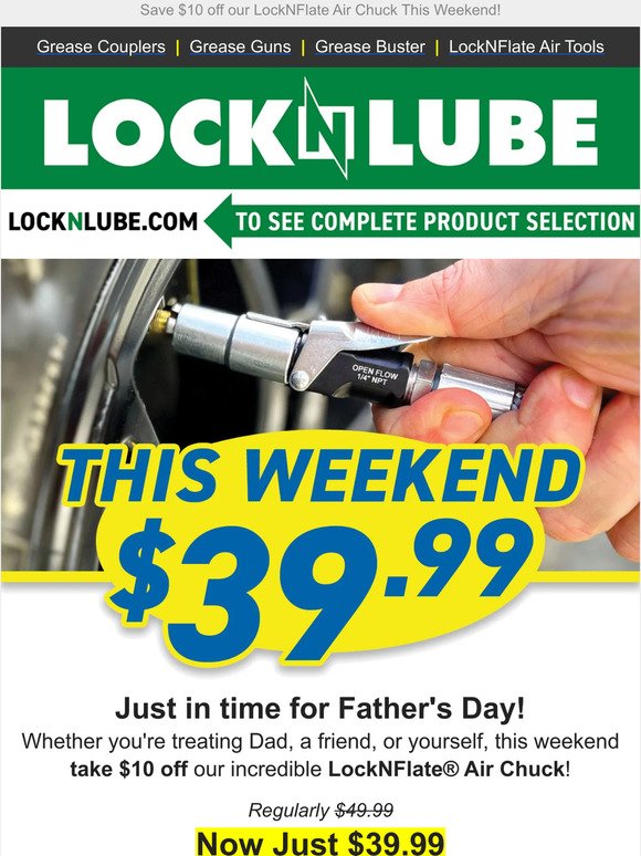 Save $10 off our LockNFlate Air Chuck This Weekend!