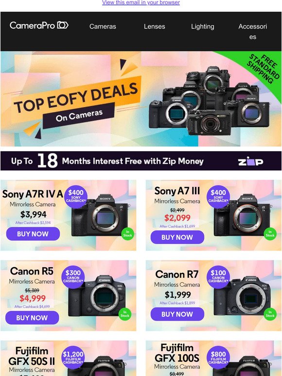 Get ready to capture stunning shots with up to 20% off selected cameras!
