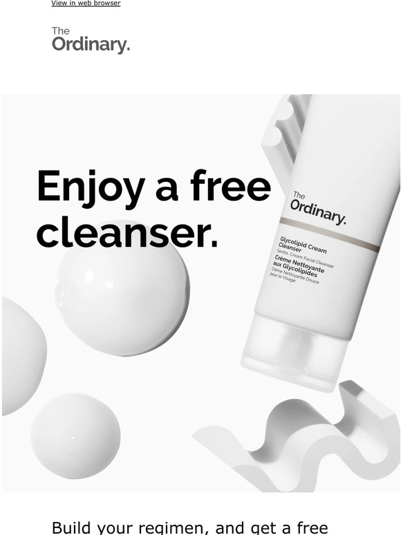 The Ordinary Enjoy a free cleanser. Milled
