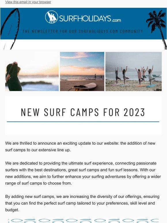 New Surf Camps join Surfholidays.com