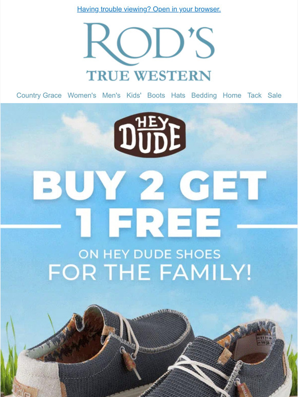 Rod's Western Palace Grab Hey Dude Shoes for the Whole Fam Buy 2