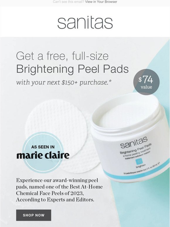 Get our award-winning peel pads for free✨