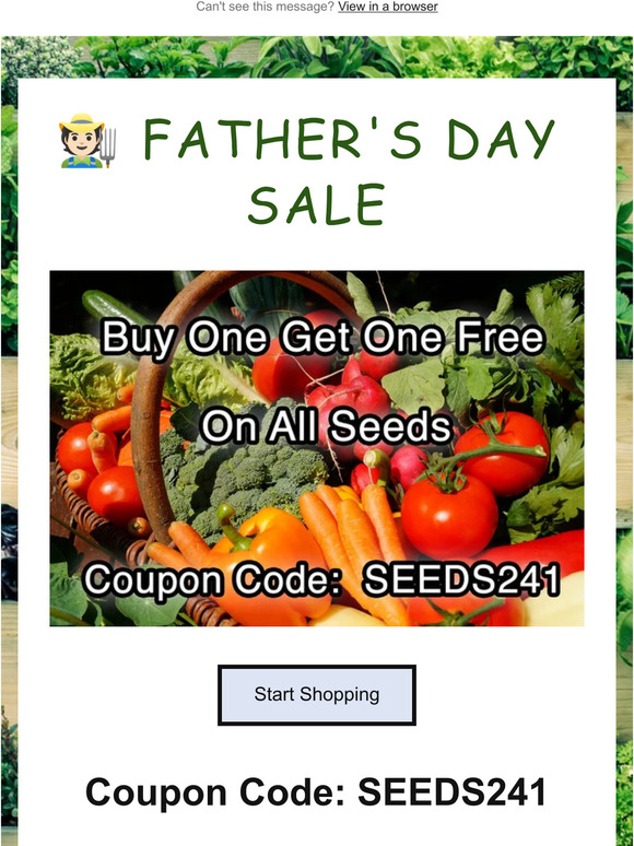Seed Bank Box 🧑🏻‍🌾 Father's Day Sale Starts NOW 🍉🥦 2 for 1 Seeds Milled
