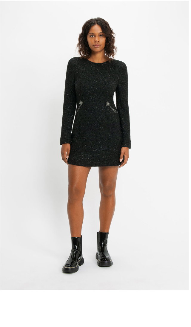 Metallic Tweed Mini Dress