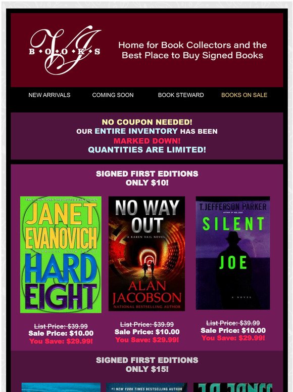 HUGE DISCOUNTS ON SIGNED BOOKS!
