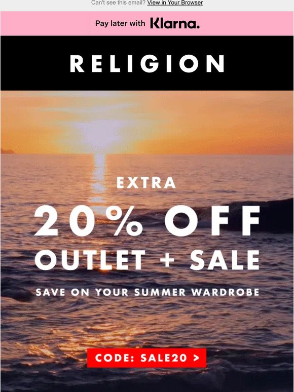 20% Off Outlet & Sale / Summer Savings ☀️🌴