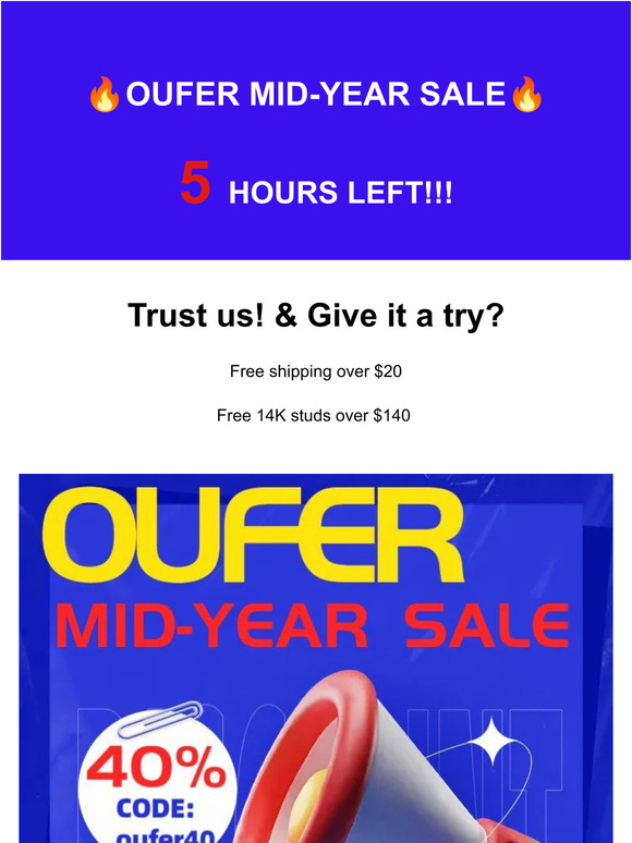 🎯5 Hours Countdown🔥OUFER MID-YEAR💲 SALE