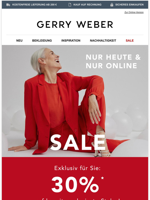 30% on top auf SALE - nur heute und nur online!