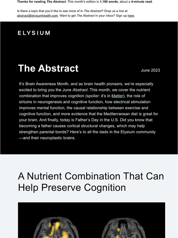 The Abstract: Two essential nutrients for cognition