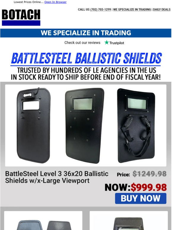 Ballistic Shield With Viewport Level IIIA 36x20 buy with delivery