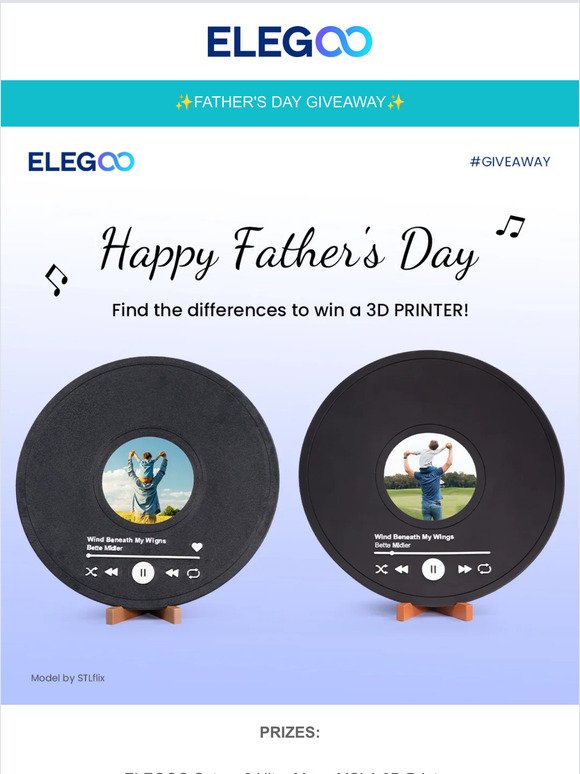 WIN ELEGOO SATURN 3 ULTRA 12K 3D PRINTER BY JOINING FATHER'S DAY GIVEAWAY!