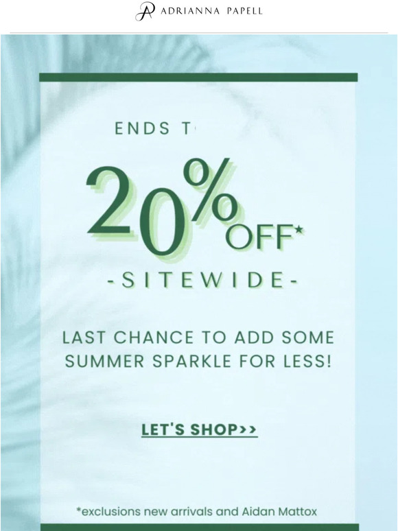 20% Off Is Almost Over