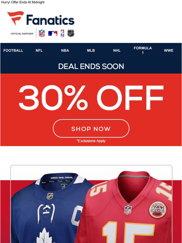 NFL Shop 30% Off Discount Code Voucher Fanatics American