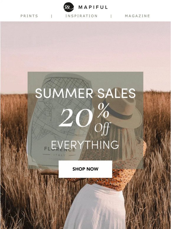 Enjoy your summer and get 20% OFF! ☀️