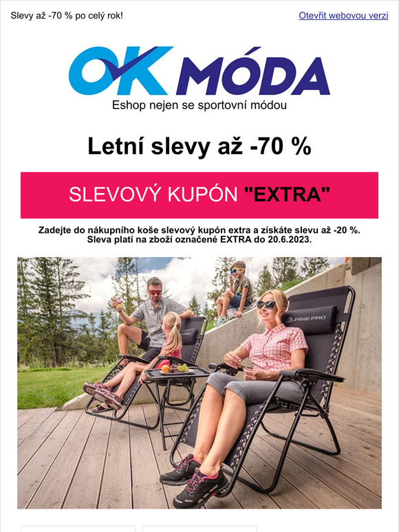 Oblečení na sport i relax se slevou EXTRA