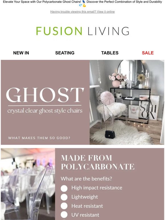 👻 Stunning Ghost Chairs Crafted from 💎 Polycarbonate: Style Meets Durability! 💪