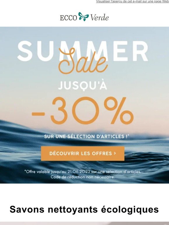 Summer Sale ☀️ Jusqu'à 30% de réduction !