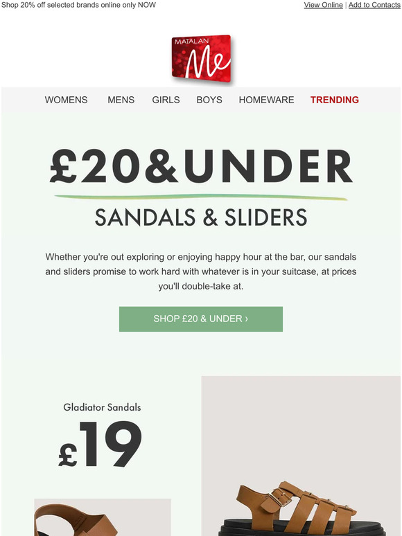 matalan sandals men's