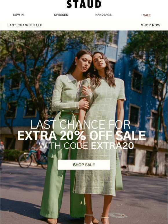 LAST CHANCE FOR EXTRA 20% OFF SALE