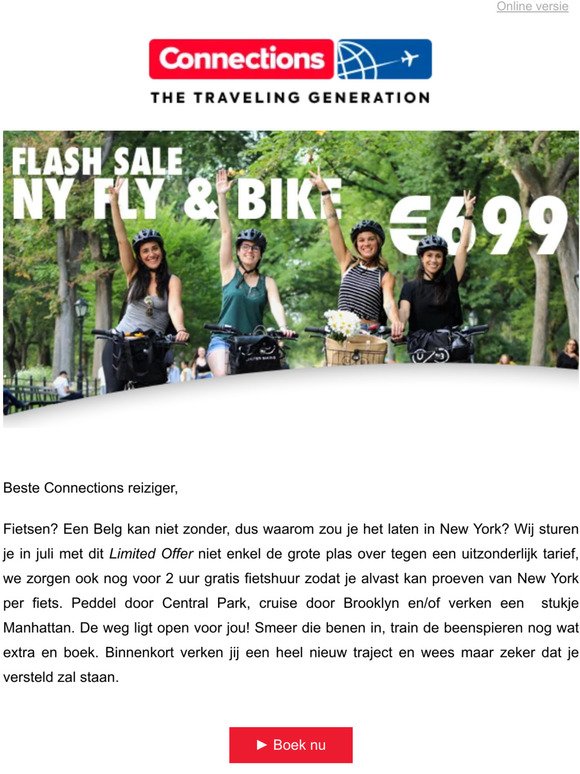 FLASH SALE: Fly & Bike New York in juli voor slechts € 699!
