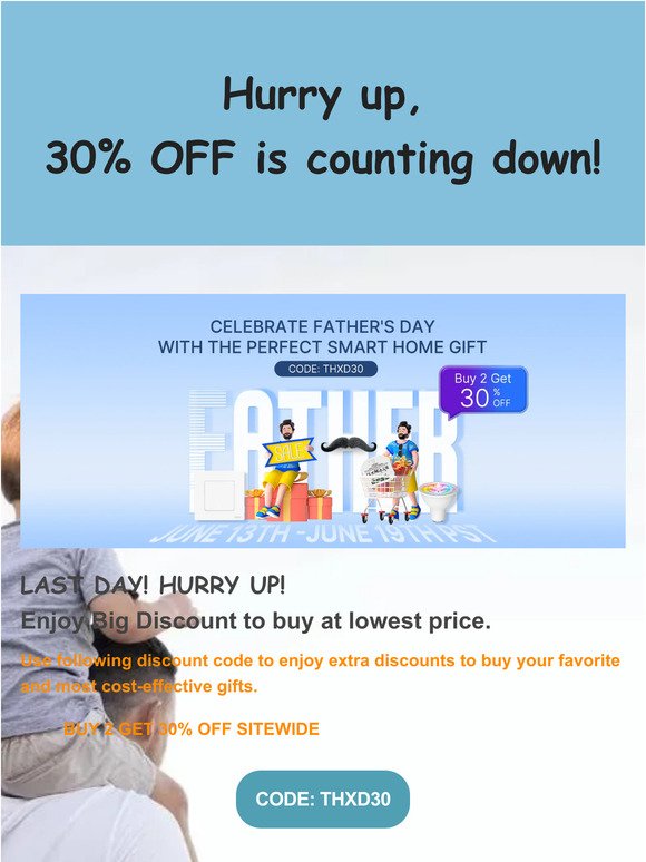 Grab Last Day 30%OFF to Celebrate Father's Day