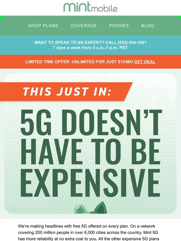 BREAKING: 5G is free on all Mint Plans ??️