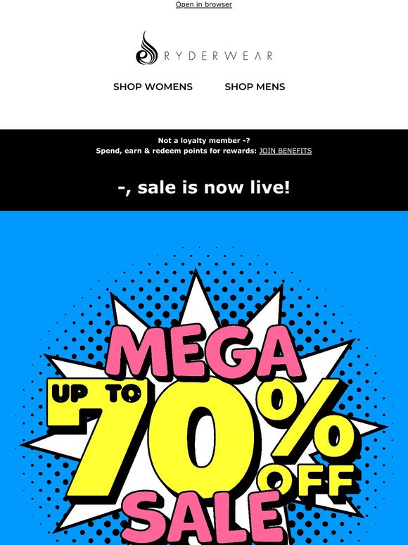 MEGA SALE IS LIVE: Up to 70% OFF! 💥💥