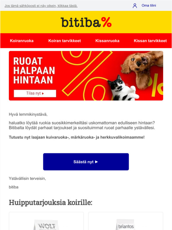Tämä kirje sisältää vain edullisia hintoja ✉